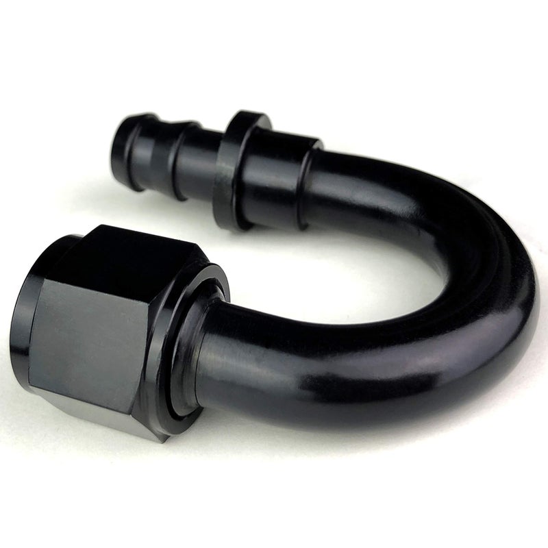AFATEBOX 12AN 180 Degree AN-12 Female Swivel Push-on/Lock Hose Barb Fuel Oil Line Fitting End Aluminum Black - Image 2